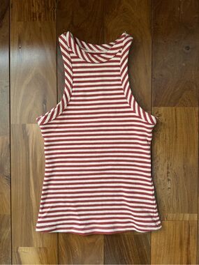 Maeve Red and White Striped Racerback Tank